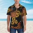 thumbnail image 6 of Picia Embroidery Chicken Rooster Gentle Cotton Regular Fit Short Sleeve Casual Hawaiian Shirt for Men-Medium, 6 of 9