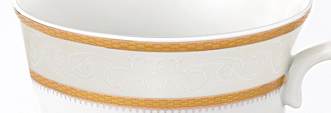 Lal Elegance Coronet Patterned Coffee Cup Set for 6 People Gold 118 ml (4 oz)