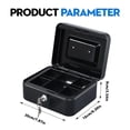 thumbnail image 3 of Medium Cash Box with Money Tray,Small Safe Lock Box with Key,Cash Drawer,7.87x 6.30x 3.54 Black Medium, 3 of 7