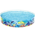 thumbnail image 2 of PVCS Deep Sea Blue Folding Kiddie Swimming Pool Round Thickened Family Swimming Pool, 2 of 6