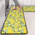 thumbnail image 2 of Kitchen Rugs Sets Of 2,Yellow Lemon Fruit Slices LightGreen Pattern Anti Fatigue Kitchen Mat Rugs Non Slip Washable,Decorative Kitchen Floor Mats for Kitchen,Sink,Laundry,17"x47"+17"x47", 2 of 5