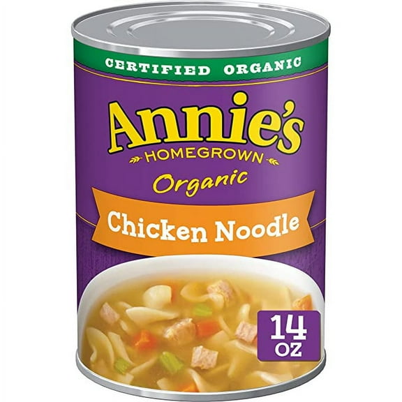 Annie’s Organic Chicken Noodle Canned Soup, Ready To Serve, 14 oz. (Pack of 8)