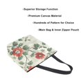 thumbnail image 3 of FORMRS Womens Canvas Tote Bag with Zipper Inner Pocket Shoulder Handbag, Red Floral Pattern, 3 of 7