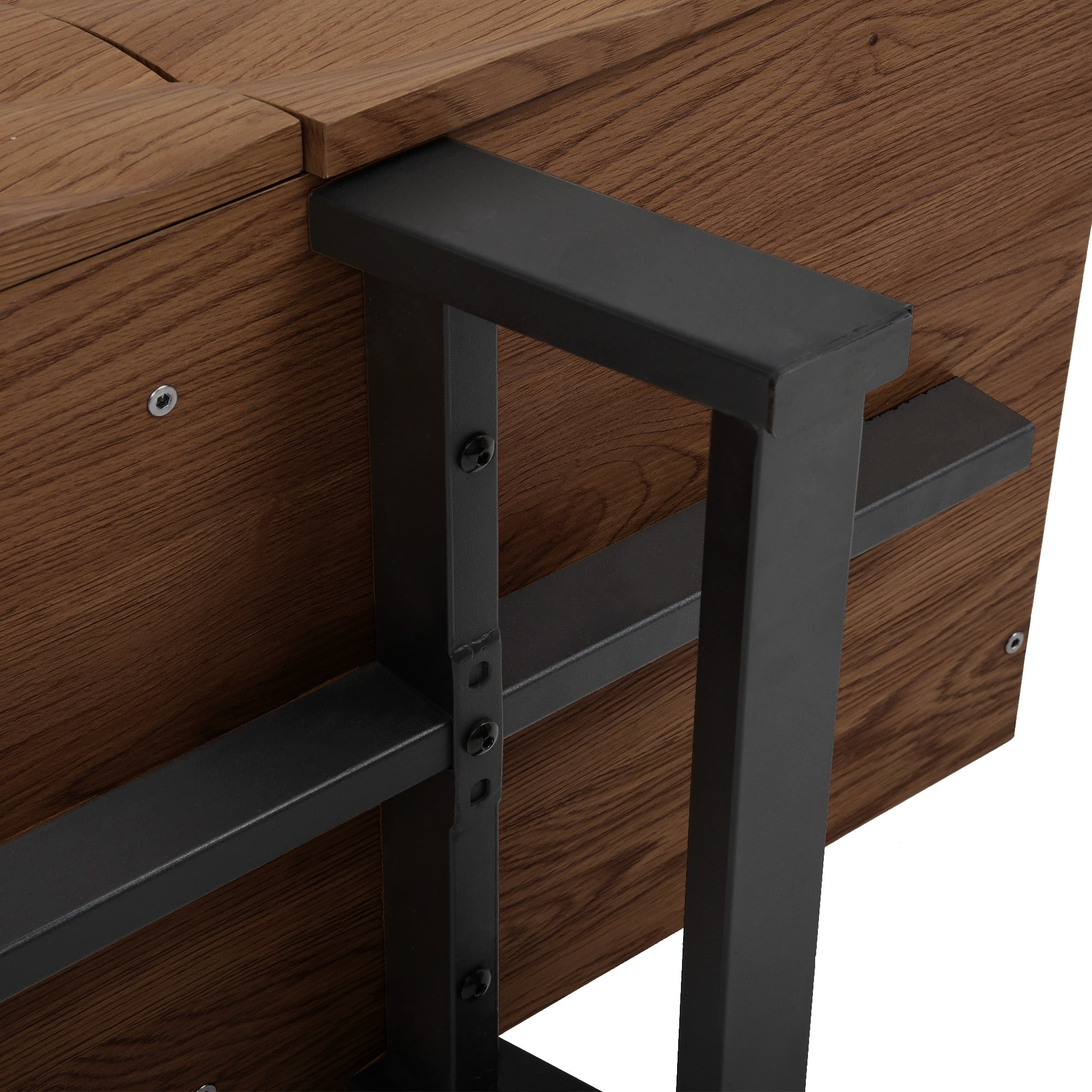 Dextrus Television Stand with Storage Cabinet, Wood Walnut, 68.90 x 20.08 x 5.63 Inches, 97 lb