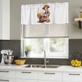 thumbnail image 4 of Bathtub Cow Thanksgiving Curtain Valances for Windows, Kitchen Valance Window Treatments Panel 2 Pack, Fall Sunflower Autumn Farmhouse Rod Pocket Short Curtains for Bathroom Bedroom 42 x 12 Inch, 4 of 8