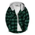thumbnail image 3 of Coshow Men's Long Sleeve Plaid Hooded Jacket Casual Flannel Shirt Button Down Shirts, 3 of 5