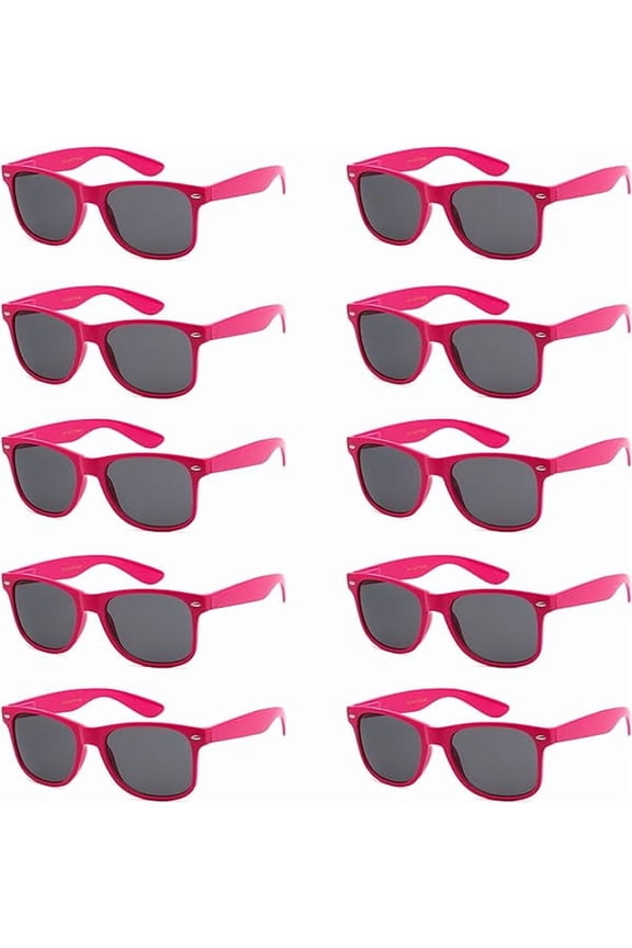 10 Pack Pink Retro 80s Sunglasses Pack