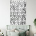 thumbnail image 4 of Floral Tapestry, Flower Silhouettes with Lace Patterned Background Leaves Swirls Dots Abstract Image, Wall Hanging for Bedroom Living Room Dorm Decor, 60W X 80L Inches, Grey White, by Ambesonne, 4 of 5