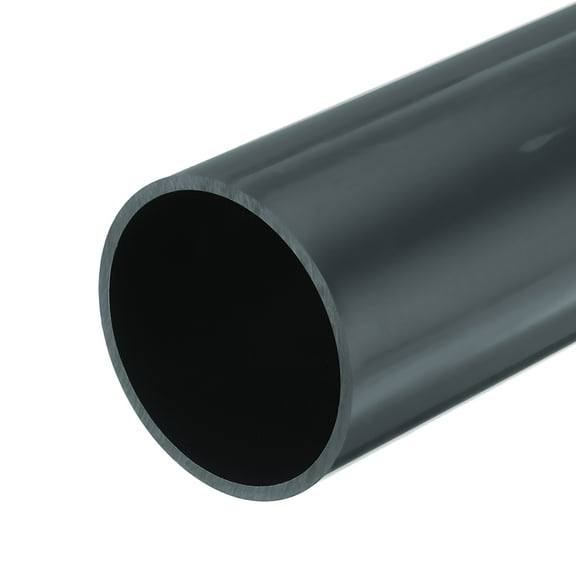 Uxcell Rigid Round Pipe 69.4mm ID 76mm OD 20cm/8" Length Dark Grey High Impact for Water Pipe, Craft, Cable Sleeves