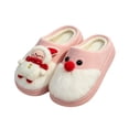 thumbnail image 2 of Zylanna Women's Slip‑On House Slippers with Festive Ornament, Slip Resistant Non‑Bulky Decorative Plush Lined Soft Cozy Winter Indoor Home Footwear Pink, 2 of 5