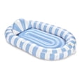 thumbnail image 2 of Float Life by FUNBOY Blue & White Striped Oval Tanning Pool Lounger, 2-in-1 Oversized Design for Land or Water, 2 of 7