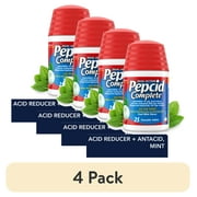(4 pack) Pepcid Complete Acid Reducer + Antacid Chews, Mint, 25 Ct