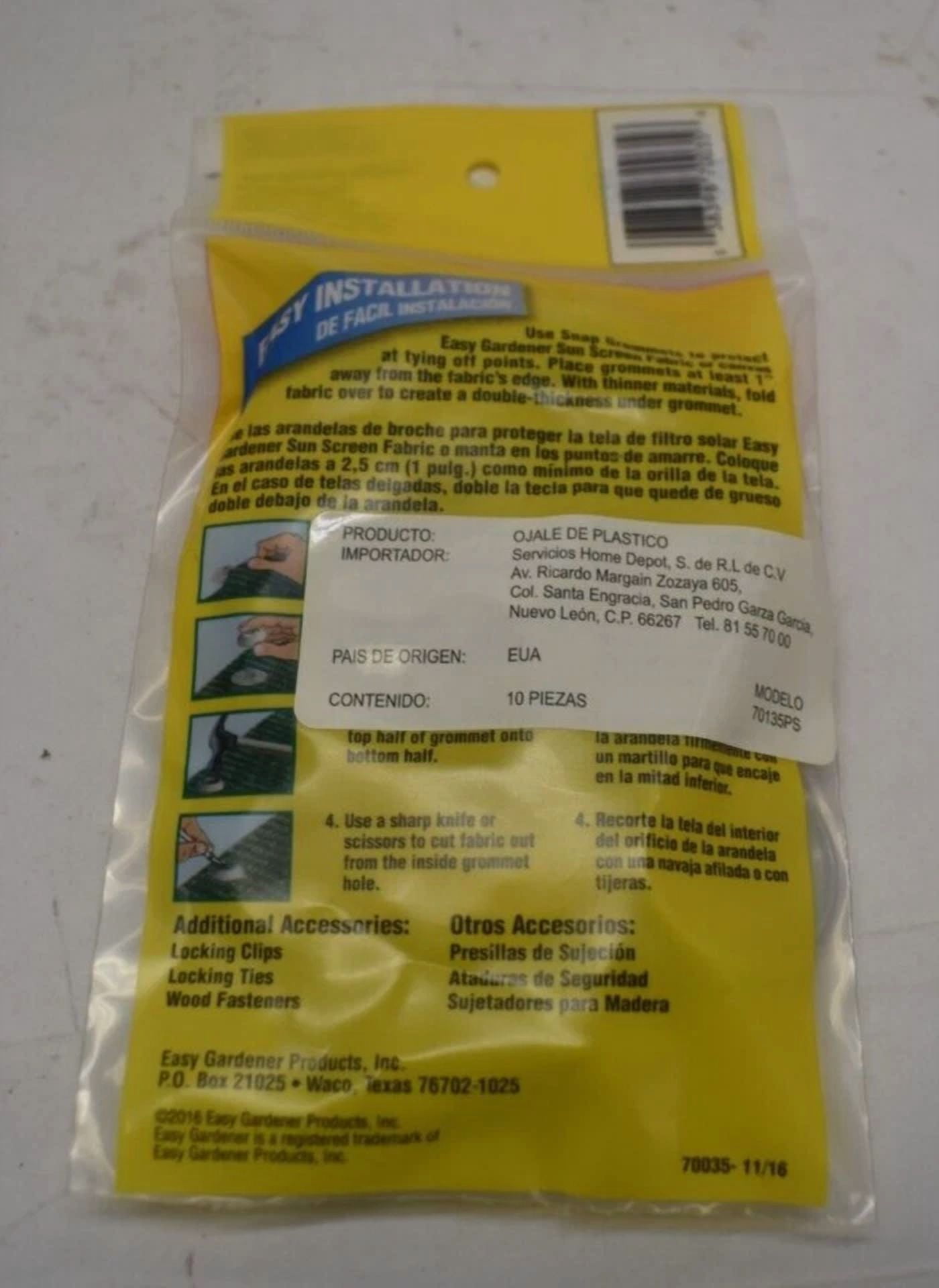 PURELY- Easy Gardener 70035 Snap Grommets Sun Screen Accessories Grey 20 Pieces