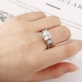thumbnail image 5 of NUNCAD Cubic Zirconia Wedding Bridal Engagement Rings Set Square Cut Promise Silver Rings Size 5-10, 5 of 5
