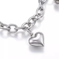 thumbnail image 3 of 304 Stainless Steel Charm Bracelet Heart Silver 7.5" Inch x6mm Z74, 3 of 4