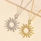 thumbnail image 2 of Colgante de zircon ligeramente incrustado en el sol collar dorado de cobre de alta gama de moda joyas de diseño de nicho creativo femenino, 2 of 3