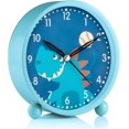 thumbnail image 2 of Reloj despertador para niños y niñas, bonito reloj despertador analógico de dinosaurio, silencioso, sin tictac, 2 of 5