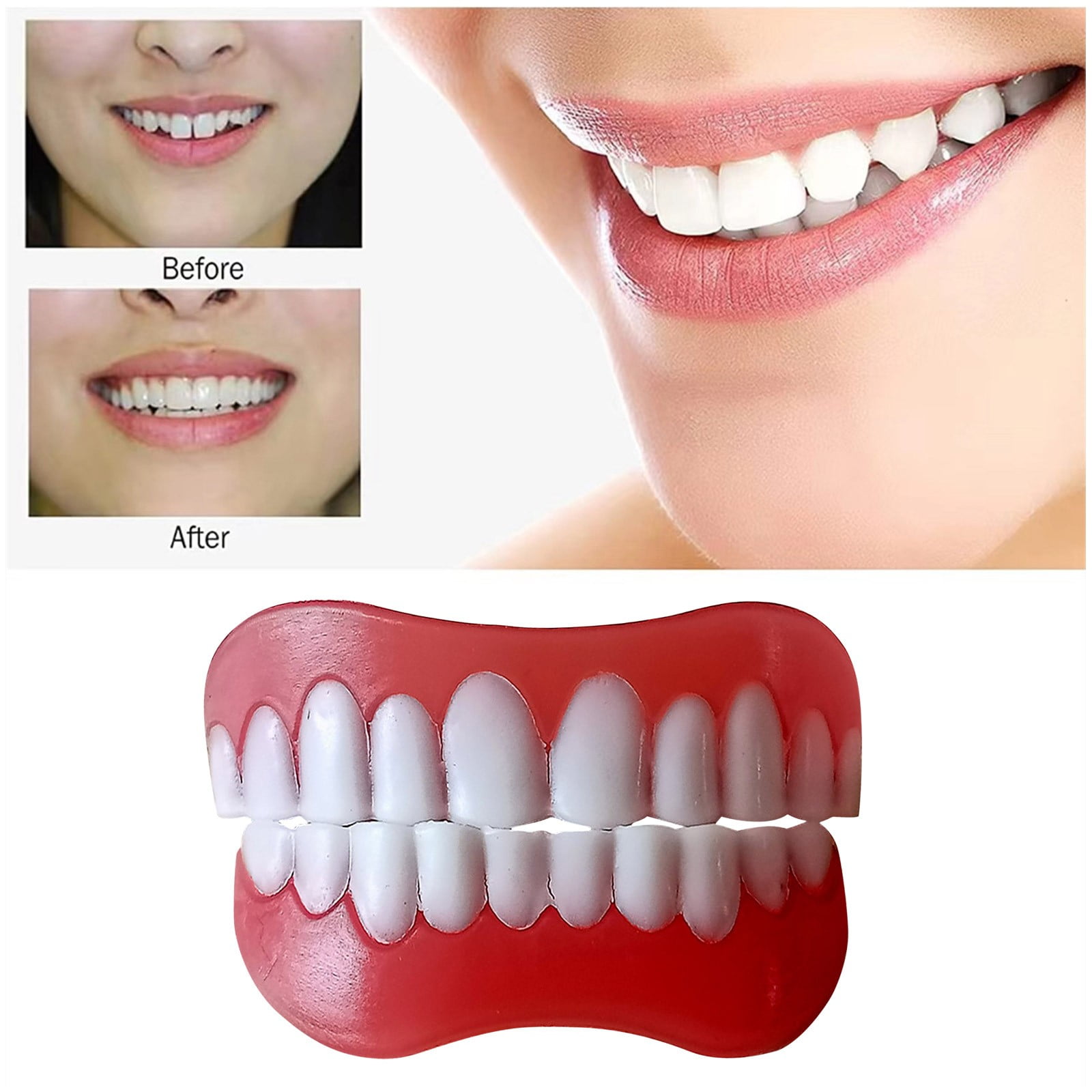 HIBRO Temporary Partial Denture Veneers Teeth Top And Bottom for Men  Dentures Artificial Dentures Artificial Dentures Cosmetic Teeth Covering  Artificial Dentures False Teeth Veneers Dentures Tooth 