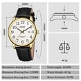 thumbnail image 6 of Watch for Men,Analog Quartz Waterproof Wristwatch with Date and Leather Band,Casual Fashion Mens Watches Gift for Man, 6 of 8