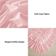thumbnail image 6 of ANGENIA California King Pink Comforter Sets, 3 Pieces Cute Ruffle Bedding Comforter Sets, All Season Soft Lightweight Fluffy Beautiful Farmhouse Bed Set(104"x96" Comforter & 2 Pillowcases), 6 of 7