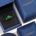 thumbnail image 5 of Gem Stone King 18K Yellow Gold Plated Silver Green Nano Emerald Engagement Ring for Women | 2.10 Cttw | Oval 9X7MM | Gemstone May Birthstone | Size 8, 5 of 6