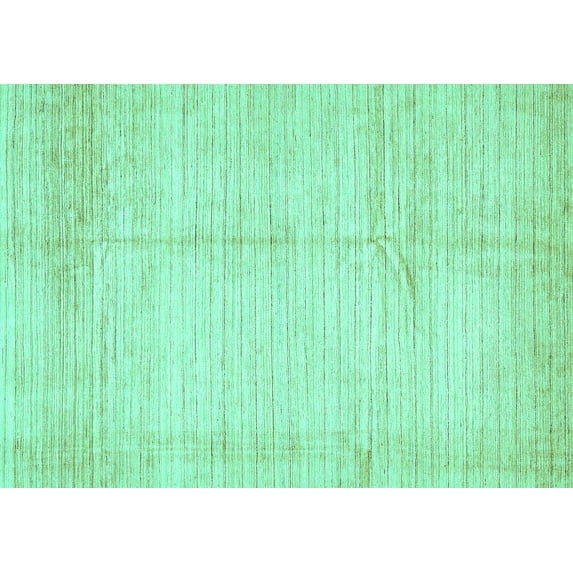 Ahgly Company Machine Washable Indoor Rectangle Solid Turquoise Blue Modern Area Rugs, 4' x 6'
