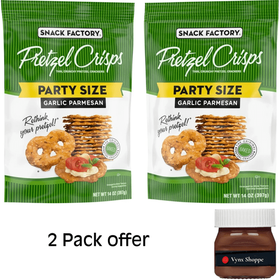 Snack Factory Garlic Parmesan Pretzel Crisps, 14 oz Party Size Bag