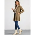 thumbnail image 2 of DARING DIVA Trench Jean Notched Lapel Long Sleeve Denim Jacket XL Khaki, 2 of 6