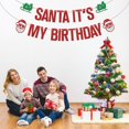 thumbnail image 3 of Cartel «Podemos esperar», rojo, con purpurina, para Papá Noel, Feliz Cumpleaños, 3 of 7