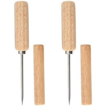 2PCS Ice Picks For Breaking Ice In Kitchen, Ice Picks Stainless Steel With Safety Wooden Handle And Cover For Kitchen, Bars, Bartender, Picnics, Camping, And Restaurant
