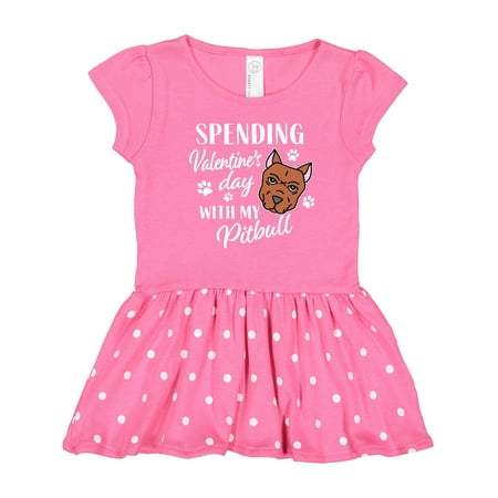 

Inktastic Spending Valentine s Day with My Pitbull Gift Toddler Girl Dress