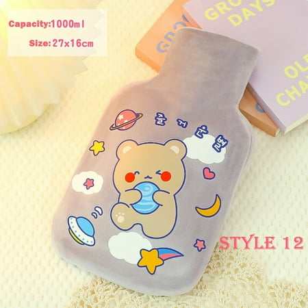 1000ML Capacity Cartoon Washable Warm Hot Water Bag for Winter or Pain Relief
