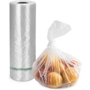 Pack of 765 Clear Plastic Bags 12 x 17 with Warning. 8 Micron Thick. Polyethylene Bags on a Roll 12x17. Warning Printed Produce Bags. Plastic Storage Bags for Food, Fruit, Vegetables, Meat.