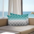thumbnail image 4 of Outdoor Pillow Cover Teal Green and Gray Ombre Gradient Set of 2 Waterproof Throw Pillowcases Morocco Pattern Decorative Patio Furniture Pillows for Couch Garden Indoor & Outdoor Use, 4 of 9