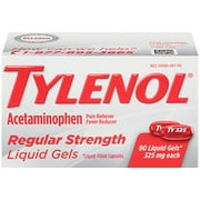6 Pack Tylenol Acetaminophen Regular Strength 90 Liquid Gels Each