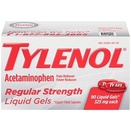 6 Pack Tylenol Acetaminophen Regular Strength 90 Liquid Gels Each