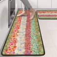 thumbnail image 2 of Kitchen Rugs Sets Of 2,Pioneer Flower Floral Print Pattern Anti Fatigue Kitchen Mat Rugs Non Slip Washable,Decorative Kitchen Floor Mats for Kitchen,Sink,Laundry,17"x47"+17"x47", 2 of 5