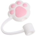 thumbnail image 1 of Silicone Straw Plug Drinking Dust Cap Cute Splash Proof Straw Tips Reusable Cartoon Plugs Cover Cup Accessories (White Cat Paw）, 1 of 9