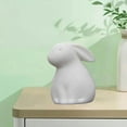 thumbnail image 4 of Ceramic Rabbit Statue Bunny Animal Model Tiny Adorn Bunny Sculpture Statuette Photo for Wedding Party Decor 5.8cmx5cmx7cm, 4 of 7