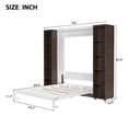 thumbnail image 4 of Queen Size Murphy Bed with Foldable Storage Cabinets, Modern Hideaway Wall Chest Bed with Open Shelves, Wooden Platform Bed Folded into Cabinet for Guest Room, Espresso, 4 of 9