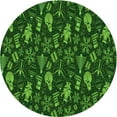 thumbnail image 1 of Ahgly Company Indoor Round Patterned Dark Forest Green Area Rugs, 5' Round, 1 of 6