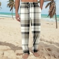 thumbnail image 2 of JGNGSHN Men's Plaid Sleep Lounge Pants, Breathable Cotton Pajama Bottoms with Drawstring & Elastic Waist, Loose Straight Leg, 2 of 7
