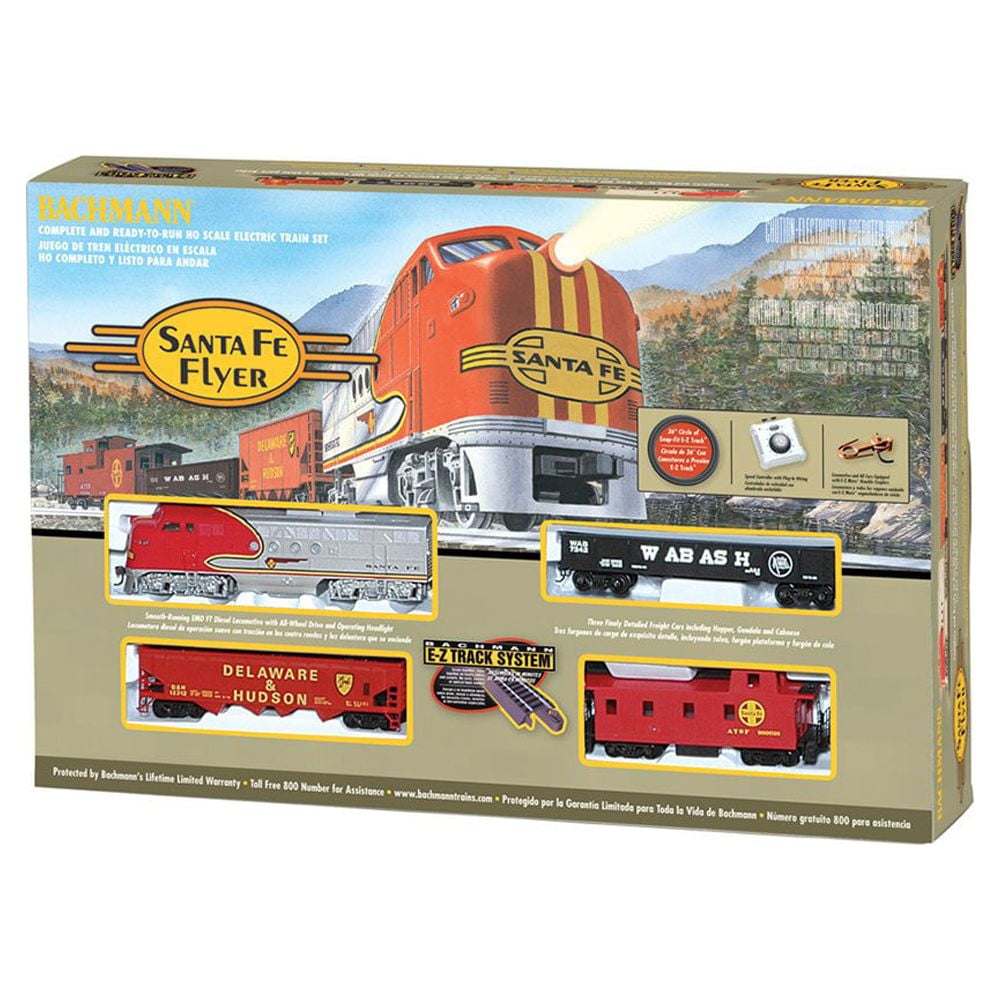 Bachmann Trains HO Scale Santa Fe Flyer Ready To Run Electric Train Set