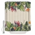 thumbnail image 2 of Palm Leaves Bathroom Curtain 96 Inch Shower Curtain with Hooks, Summer Botanical Tropical Plants Rustic Waterproof Polyester Bath Curtain Washable Bathtub Curtain 72''x 96'', 2 of 6