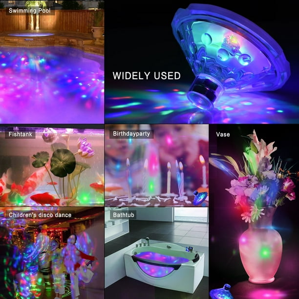 Freedo Submersible Led Lights, 7 Lighting Modes Waterproof Underwater Lights With Remote, Battery Operated,multi Color Led Decorative Lights For Hot T