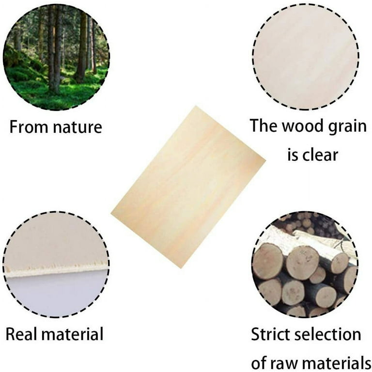 6 Pieces 1/4 x12 x12 Craft Wood Basswood Sheets Thin Wood Slices Craft  Project Board Unfinished Plywood for Laser Cutting DIY Wooden Plate Model