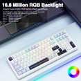 thumbnail image 5 of AULA F99 WIRELESS MECHANICAL KEYBOARD, 96% LAYOUT, HOT SWAPPABLE WITH PRE-LUBED LINEAR SWITCHES, TRI-MODE CONNECTIVITY, RGB BACKLIT, GASKET STRUCTURE (BLUE & WHITE), 5 of 12