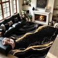 thumbnail image 4 of Bleum Cade 5'x7' Area Rugs for Living Room, Black Gold Marble Swirl Abstract Rug Ultra Soft Washable Rugs for Bedroom, Anti Slip Durable Carpet for Dining Room, 4 of 11