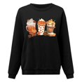 thumbnail image 4 of Halloween Sweatshirt for Women Hoodless Sweatshirt Fall Sweatshirt for Women Fashion Seasonal Autumn Pumpkin Loose Pullover Long Sleeve Tee Black XXL, 4 of 4