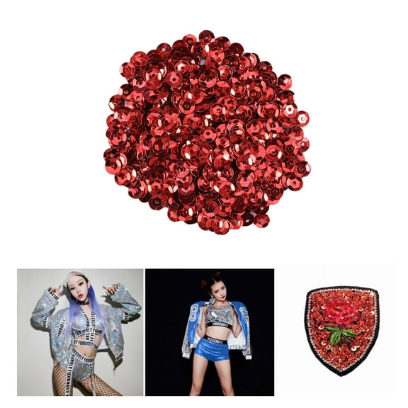 CRAFTHROU Sewing Sequins DIY Round Sequins Red Decoration Greeting Cards 1000Pcs
